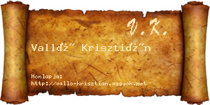 Valló Krisztián névjegykártya