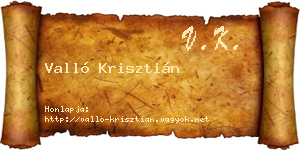Valló Krisztián névjegykártya